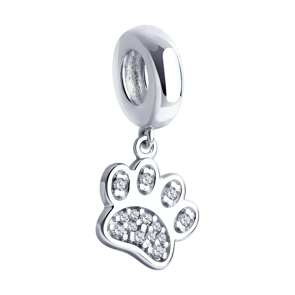 Подвеска - шарм из серебра с фианитами из серебро