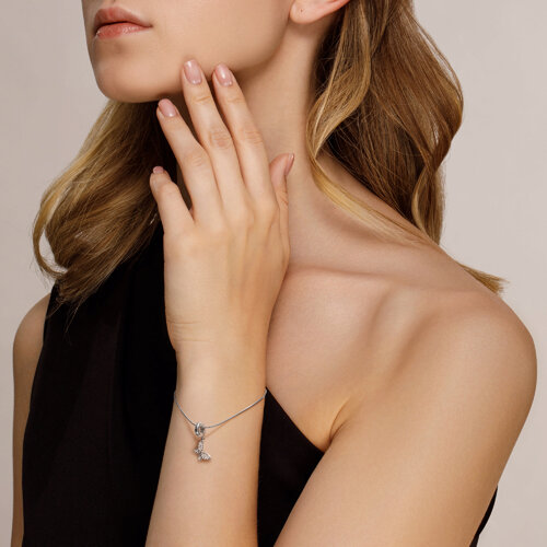 Подвеска - шарм из серебра с фианитами из серебро — вид 2