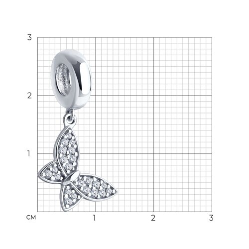 Подвеска - шарм из серебра с фианитами из серебро — вид 3