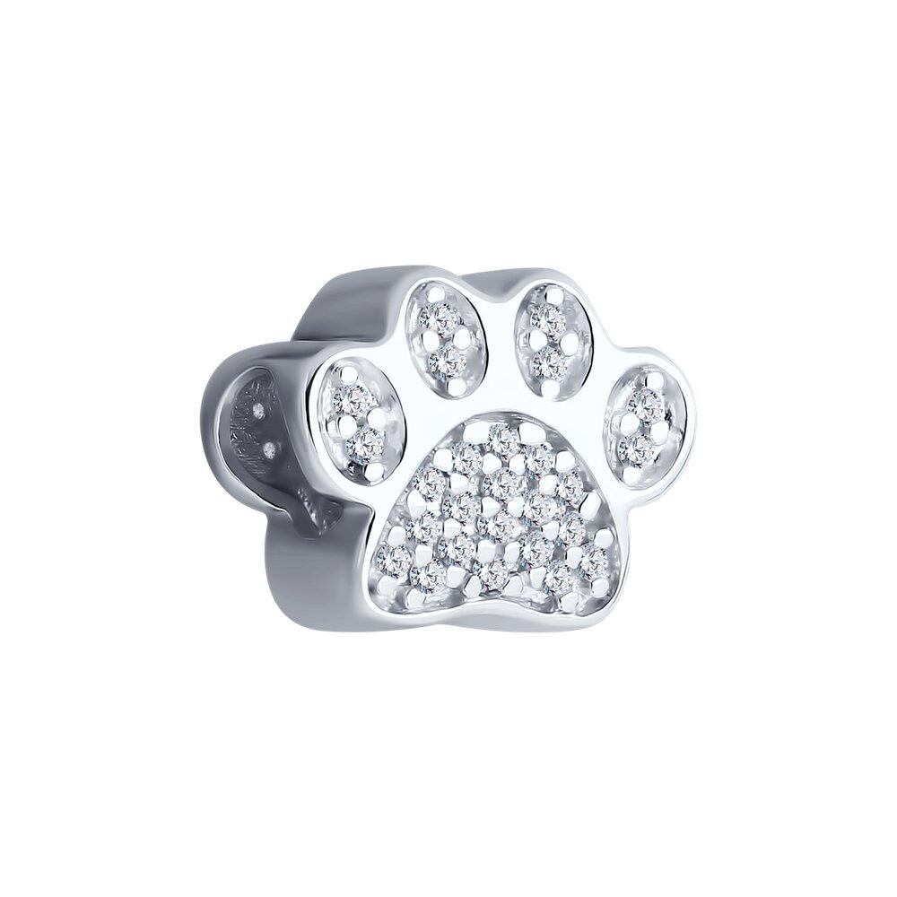 Подвеска - шарм из серебра с фианитами из серебро