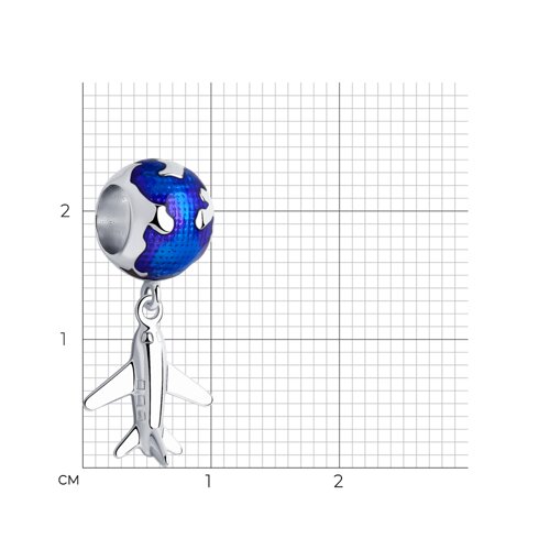 Подвеска-шарм из серебра с эмаль из серебро — вид 3