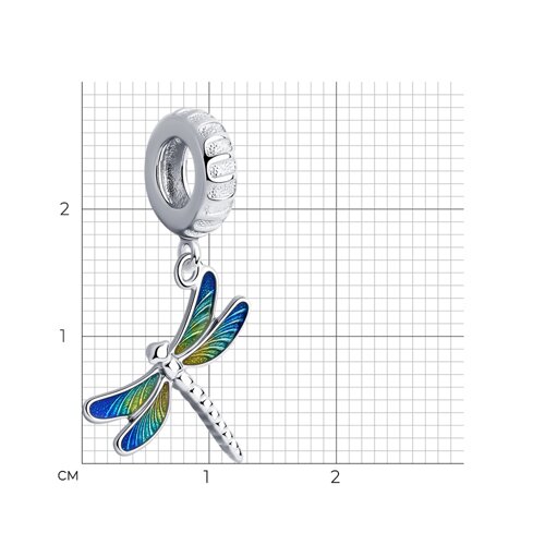 Подвеска-шарм из серебра с эмалью из серебро — вид 3
