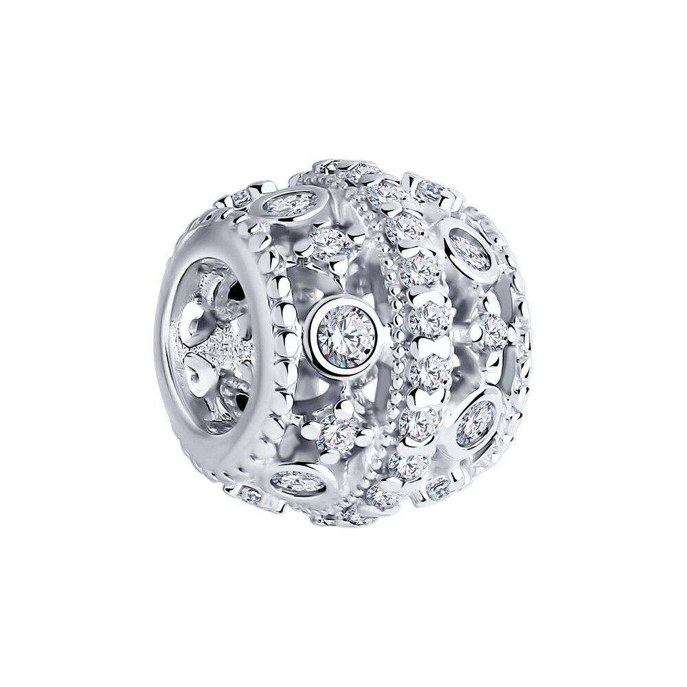 Подвеска - шарм из серебра с фианитами из серебро