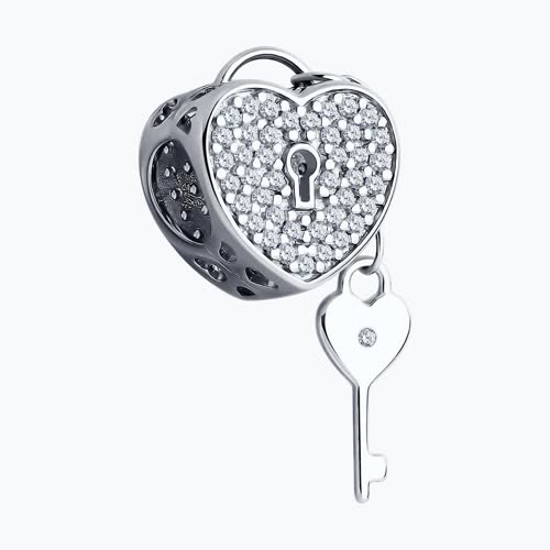 Подвеска - шарм из серебра с фианитами из серебро