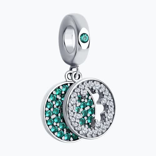 Подвеска - шарм из серебра с фианитами из серебро — вид 2