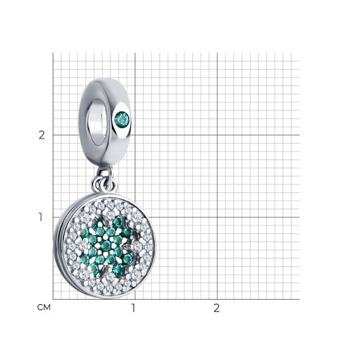 Подвеска - шарм из серебра с фианитами из серебро — вид 3