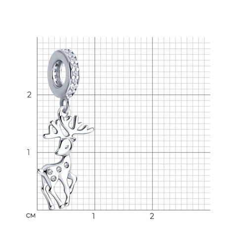 Подвеска - шарм из серебра с фианитами из серебро — вид 3