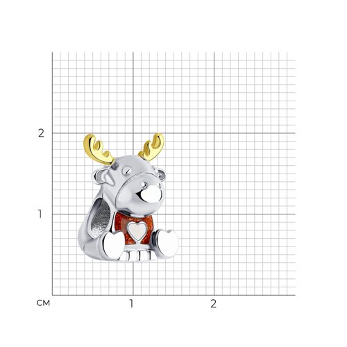 Подвеска-шарм из серебра с эмалью из серебро — вид 3