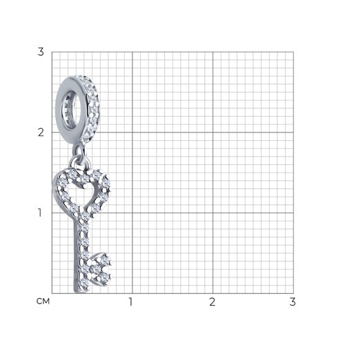 Подвеска - шарм из серебра с фианитами из серебро — вид 4