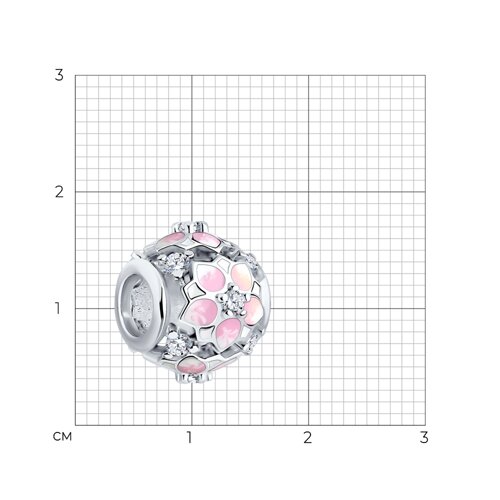 Подвеска - шарм  из серебра с фианитами и эмалью из серебро — вид 2