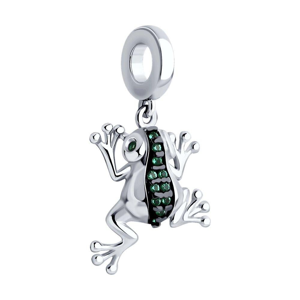 Подвеска-шарм из серебра с фианитами из серебро