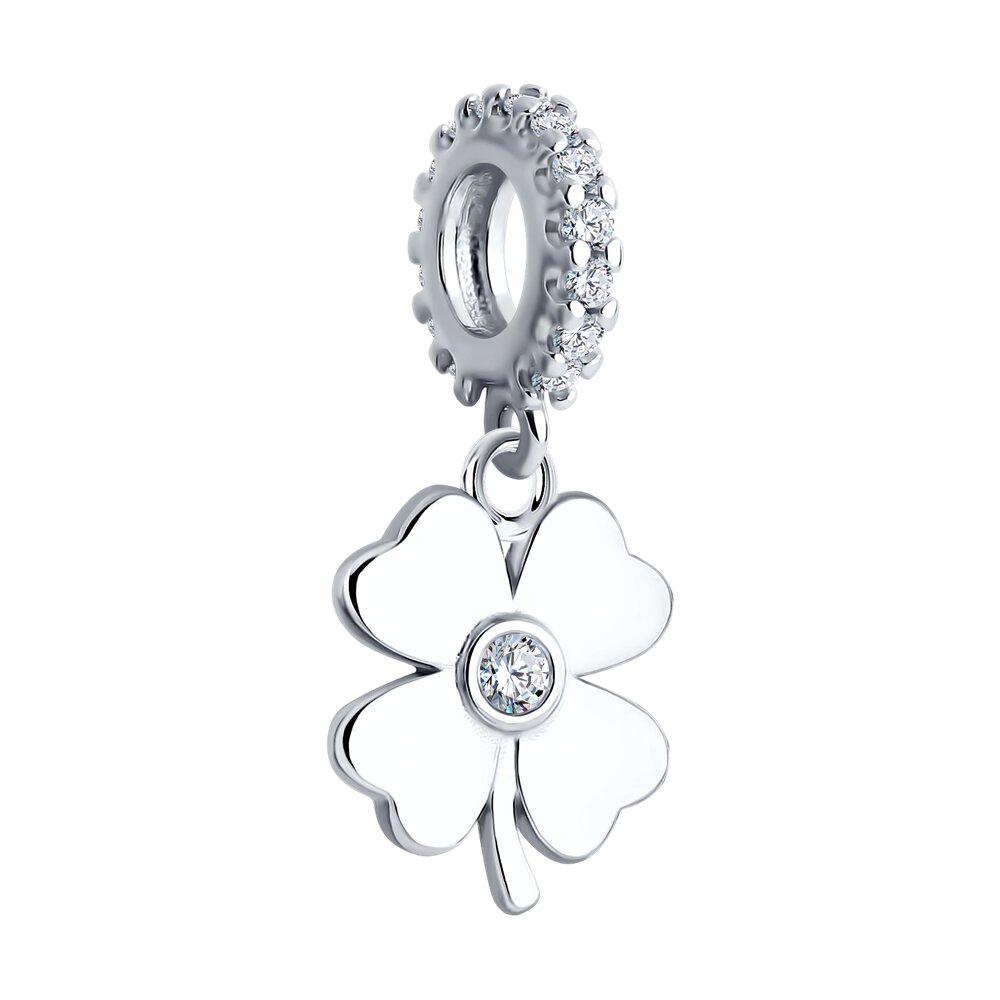 Подвеска-шарм из серебра с фианитами - видео на модели