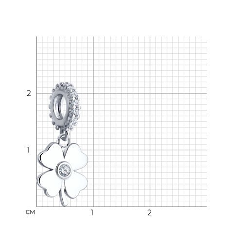 Подвеска-шарм из серебра с фианитами из серебро — вид 3