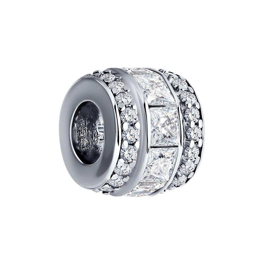 Подвеска-шарм из серебра с фианитами из серебро