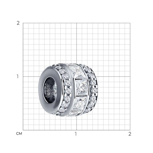 Подвеска-шарм из серебра с фианитами из серебро — вид 2