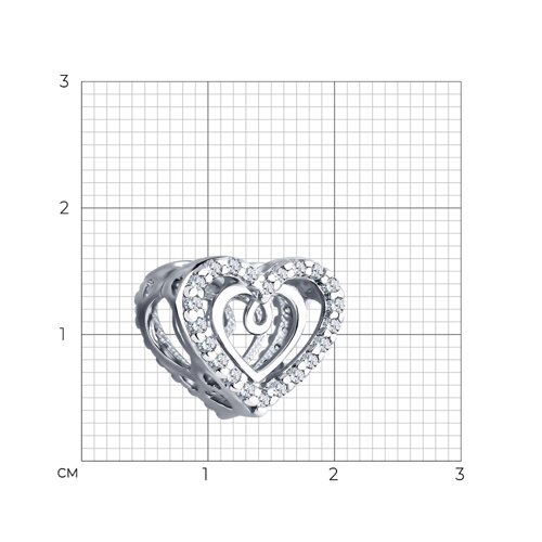 Подвеска-шарм  из серебра с фианитами из серебро — вид 2