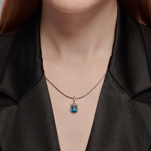 Подвеска из серебра с фианитами и эмалью из серебро — вид 4