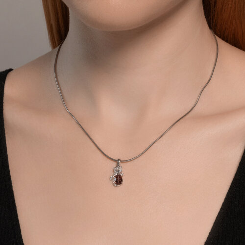 Подвеска из серебра с кристаллом и фианитами из серебро — вид 4