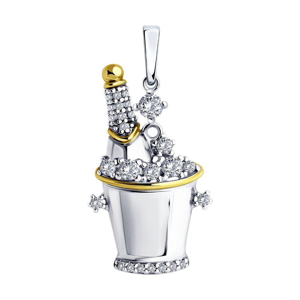 Подвеска из золочёного серебра с фианитами - видео на модели