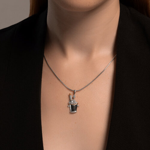 Подвеска из золочёного серебра с фианитами из серебро — вид 3