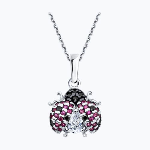 Подвеска из серебра с корундами и фианитами из серебро — вид 2