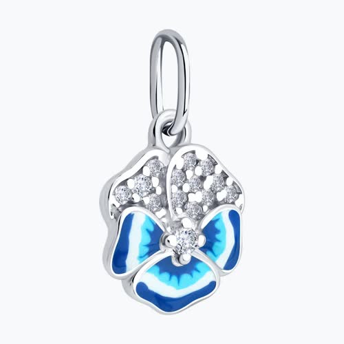 Подвеска из серебра с фианитами и эмалью из серебро — вид 3