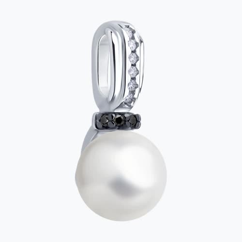 Подвеска из серебра с жемчугои и фианитами из серебро — вид 3