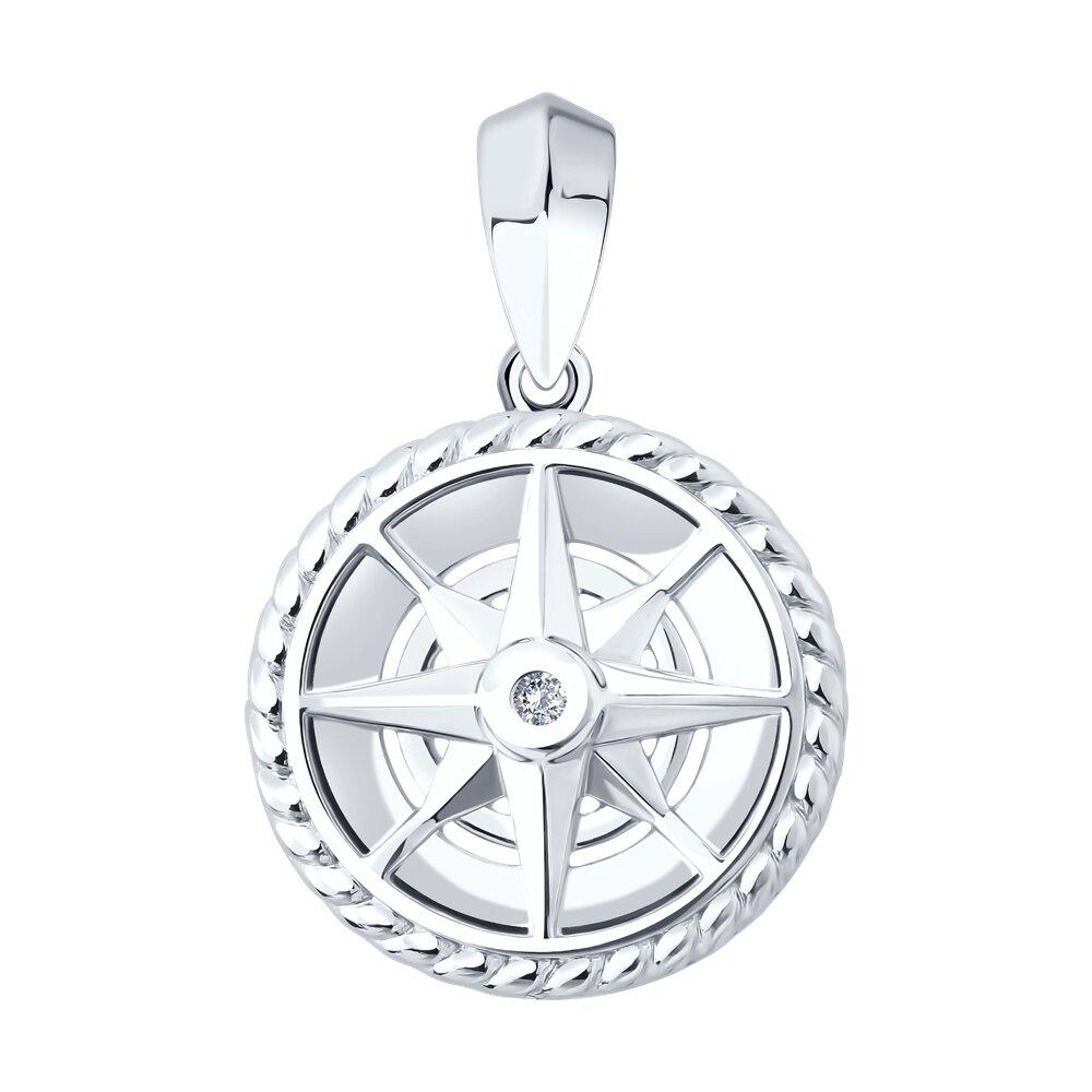 Подвеска из серебра с фианитом - видео на модели