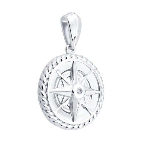 Подвеска из серебра с фианитом из серебро — вид 3