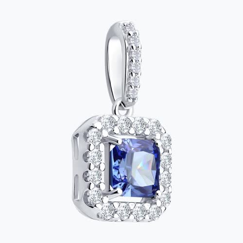 Подвеска из серебра с фианитами - видео на модели