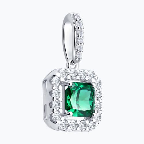 Подвеска из серебра с фианитами - видео на модели