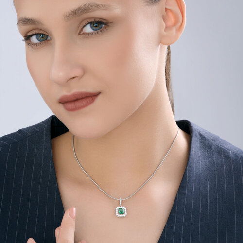 Подвеска из серебра с фианитами из серебро — вид 5