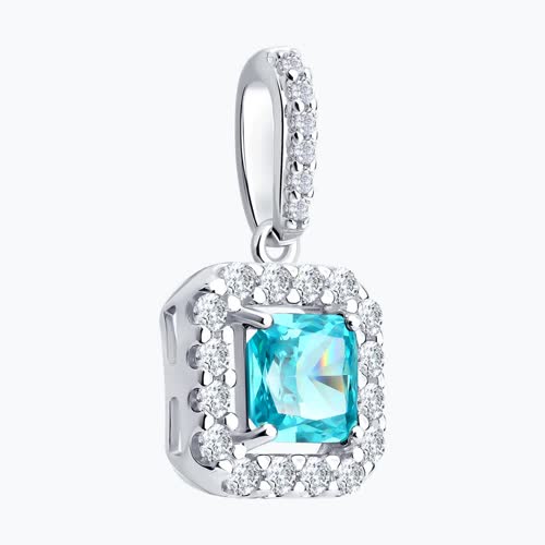 Подвеска из серебра с фианитами - видео на модели