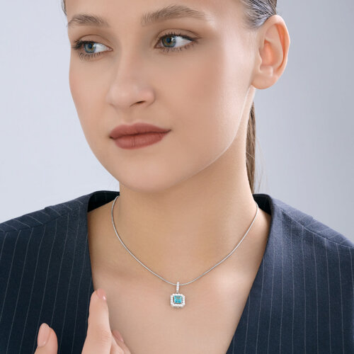 Подвеска из серебра с фианитами из серебро — вид 5