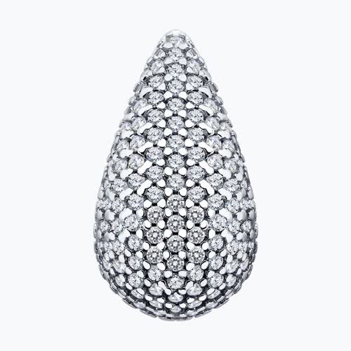 Подвеска из серебра с фианитами - видео на модели