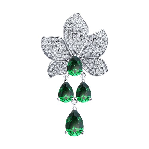 Подвеска из серебра с фианитами