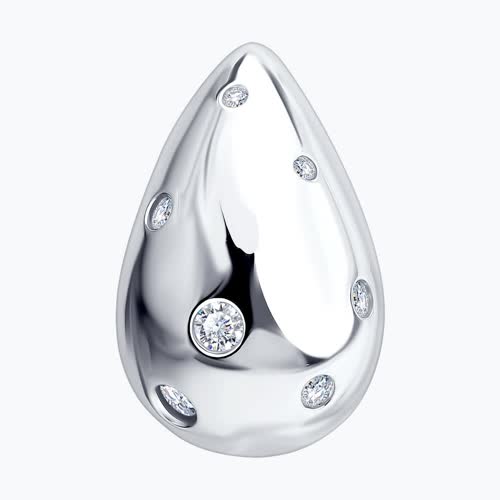 Подвеска из серебра с фианитами - видео на модели