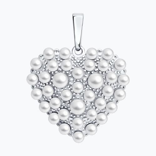 Подвеска из серебра с синтетическим жемчугом - видео на модели