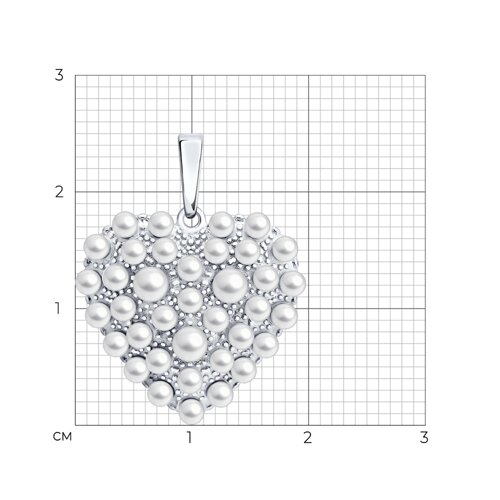 Подвеска из серебра с синтетическим жемчугом из серебро — вид 2