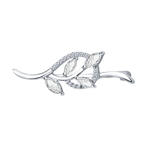 Брошь из серебра с фианитами - видео