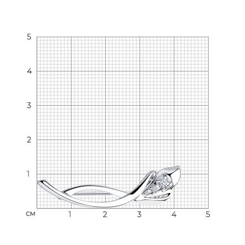 Брошь из серебра с фианитами из серебро — вид 4