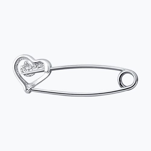 Брошь из серебра с фианитом из серебро — вид 2