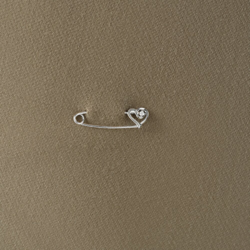 Брошь из серебра с фианитом из серебро — вид 3