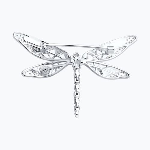 Брошь из серебра с эмалью с фианитами из серебро — вид 2