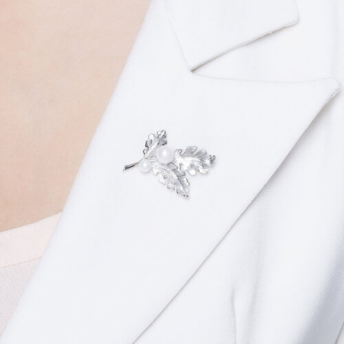 Брошь из серебра с жемчугом из серебро — вид 3