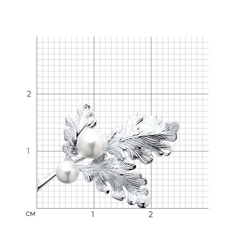 Брошь из серебра с жемчугом из серебро — вид 5