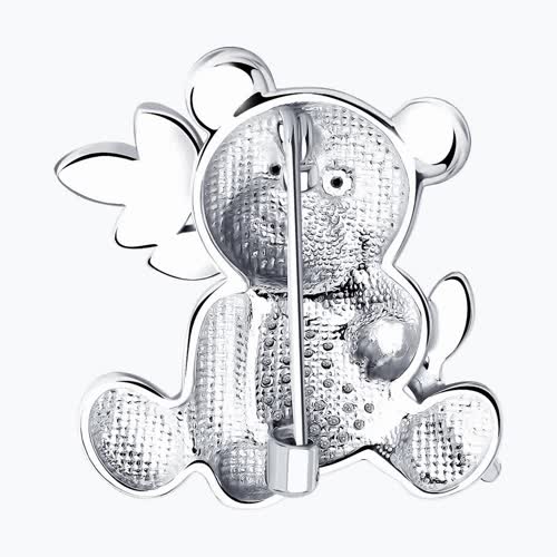 Брошь из золочёного серебра с эмалью и фианитами из серебро — вид 2