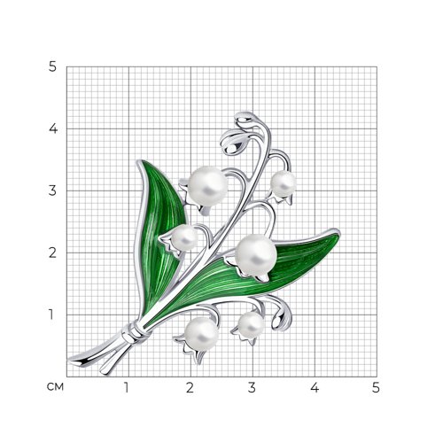 Брошь из серебра с жемчугом из серебро — вид 3