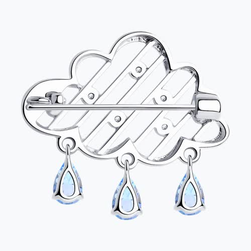 Брошь из серебра с фианитами из серебро — вид 2