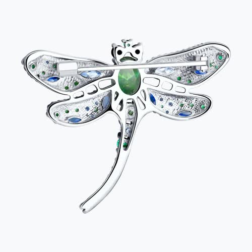 Брошь из серебра с фианитами из серебро — вид 2